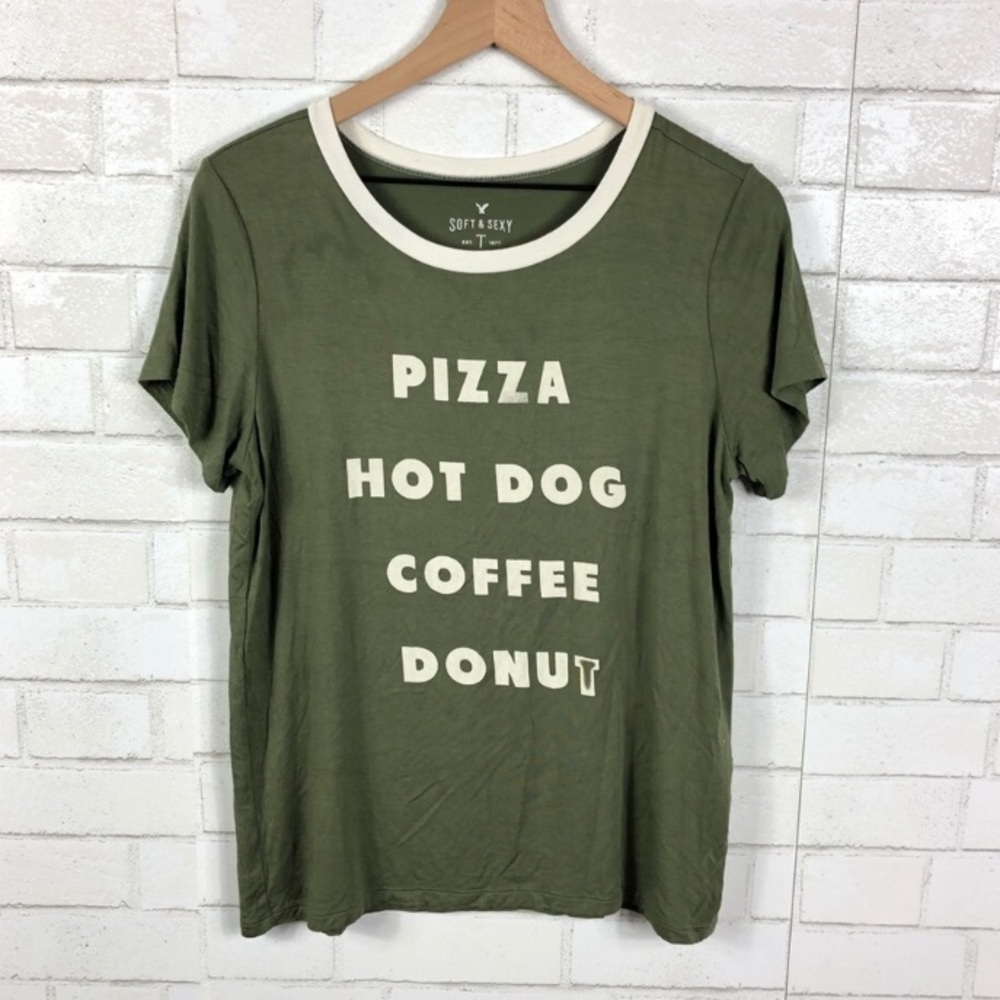 American Eagle Food Vintage Distressed Graphic Tee